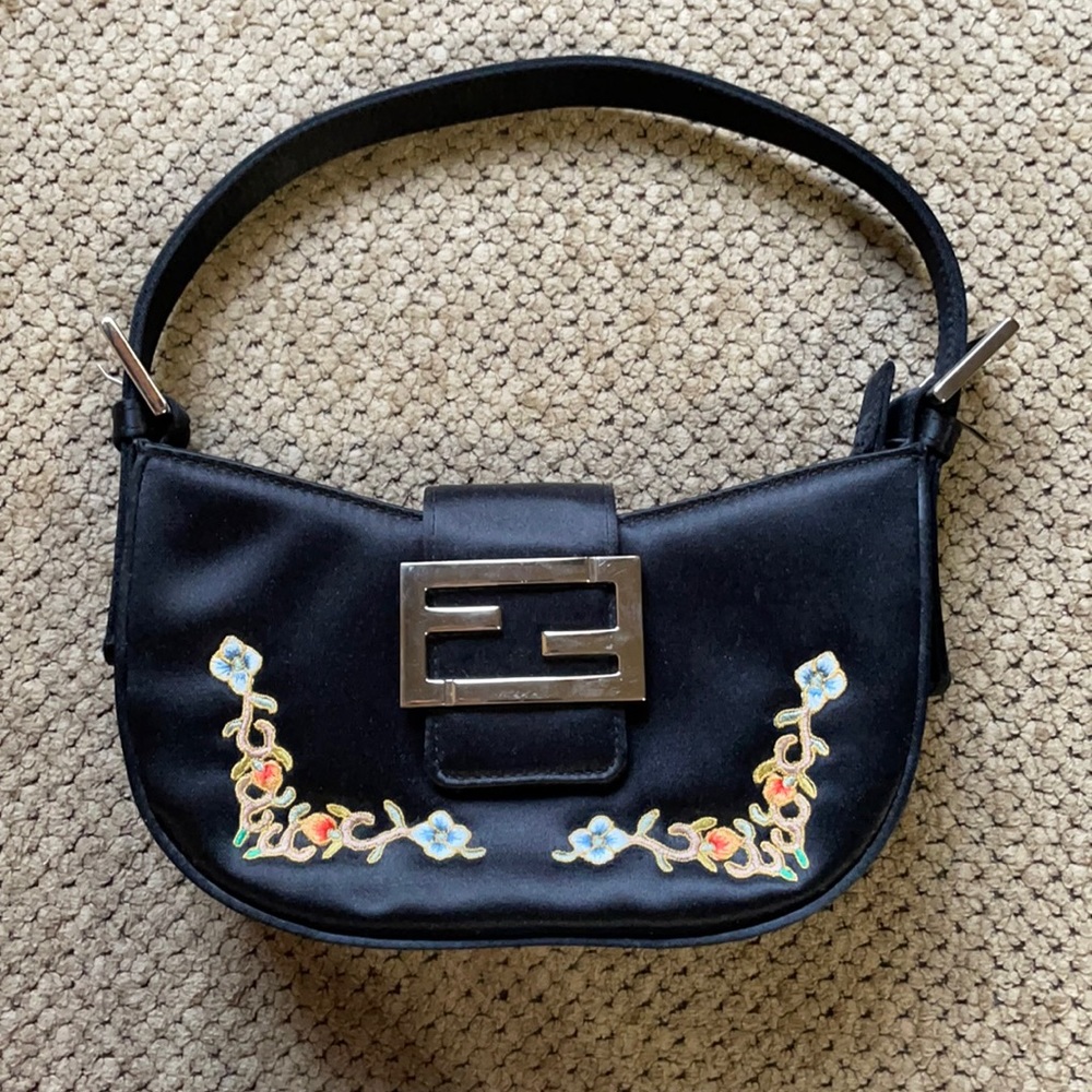 Black Floral Evening Bag